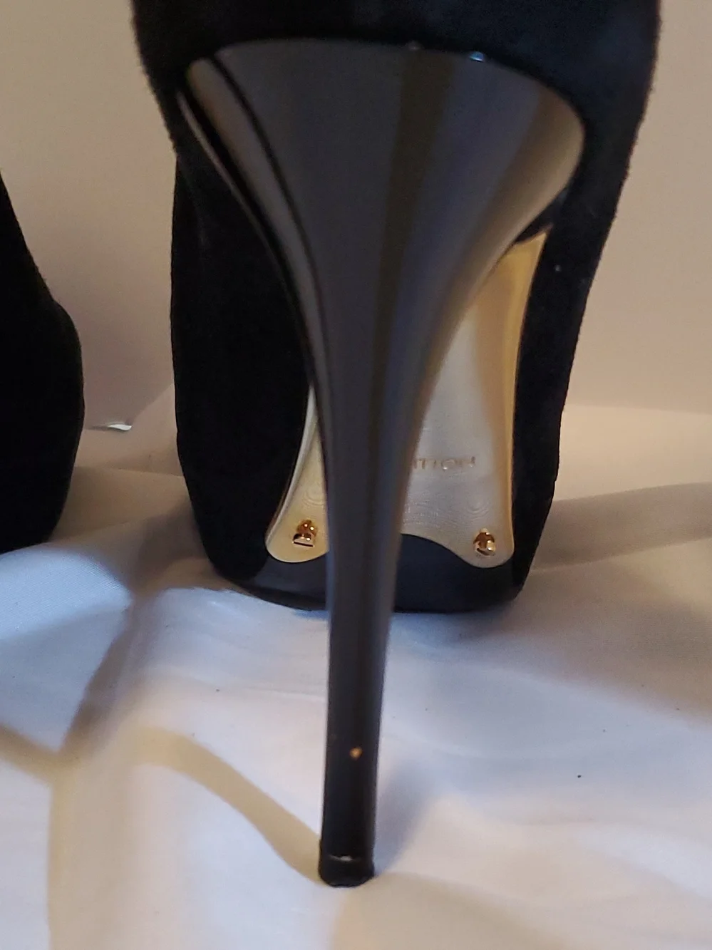 Authentic Louis Vuitton Women's Black Suede Ankle Strap Stiletto Heels Size 38.5 - Picture 13 of 16